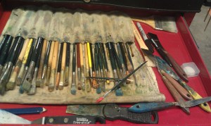 Robert Reeves - broken brushes - palette knives