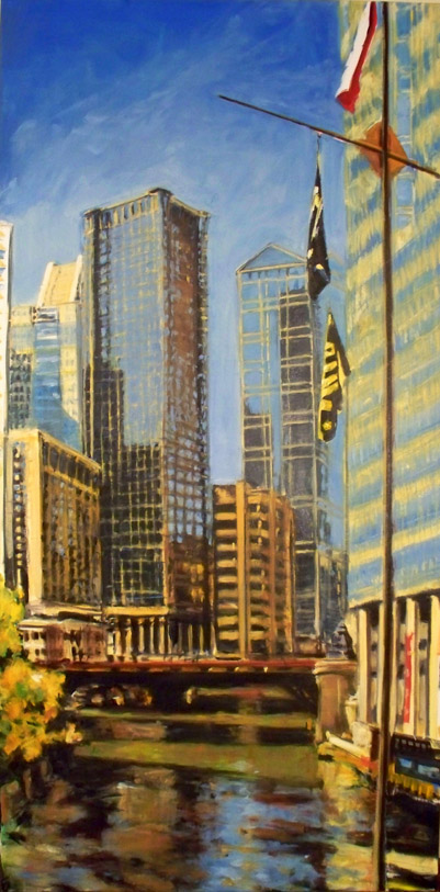 Chicago - The River from the East - oil on linen - 2011