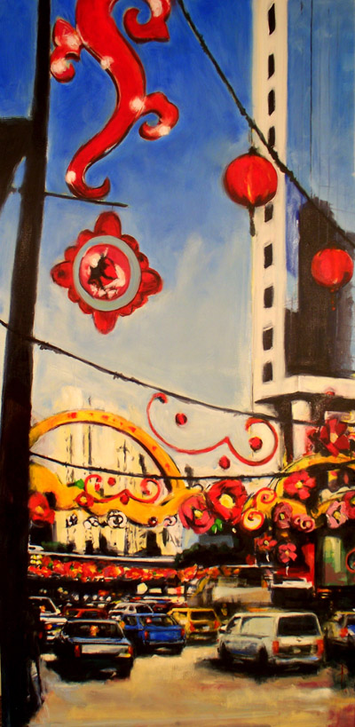 Singapore: New Year - oil on linen - 36" 72" - 2011