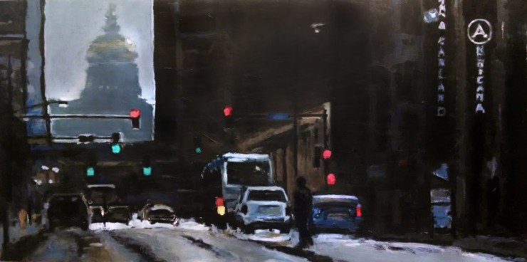 Robert Reeves, Untitled Des Moines 4, acrylic on birch panel, 2013