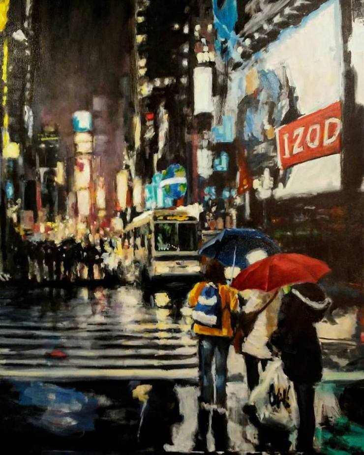 Robert Reeves, Untitled Times Square 6, oil on linen, 48x30, 2017