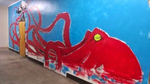 Roughed-in red's finished. 