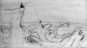 Initial ballpoint pen doodle