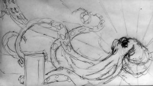 Initial ballpoint pen doodle