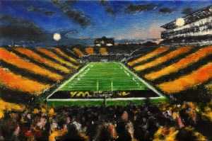 robert reeves, kinnick stadium (oswald), acrylic on linen, 2014