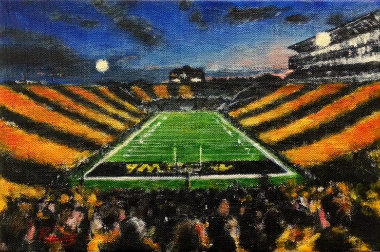 robert reeves, kinnick stadium (oswald), acrylic on linen, 2014