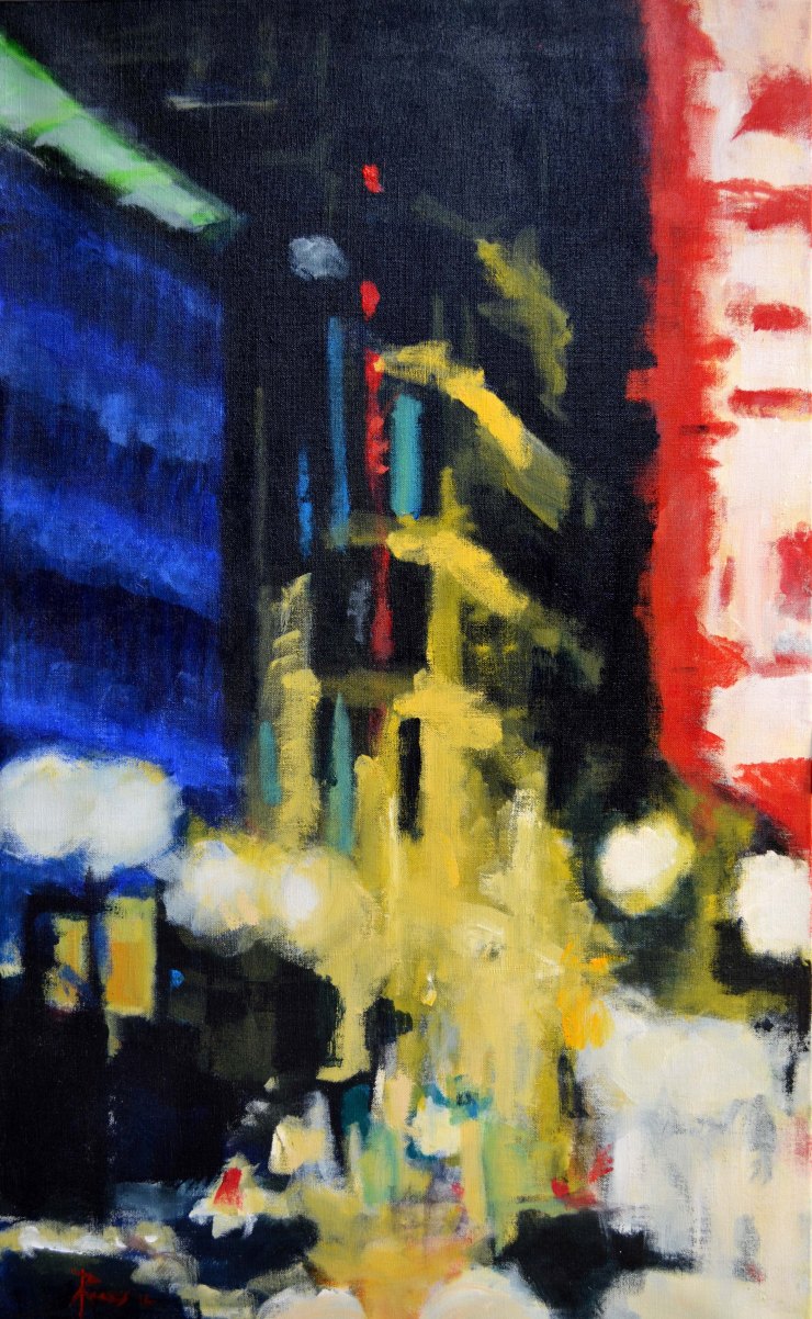 Robert Reeves, Revisionist History, acrylic on linen, 18x30, 2012