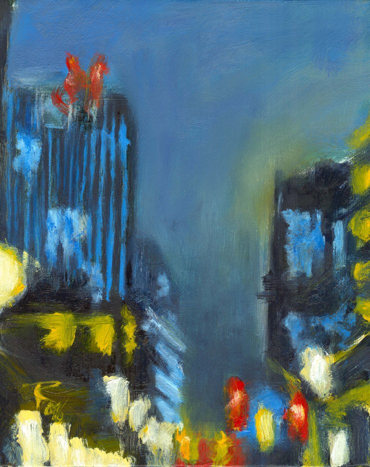 Robert Reeves,Untitled in Blue, 10x14, oil on canvas, 2008