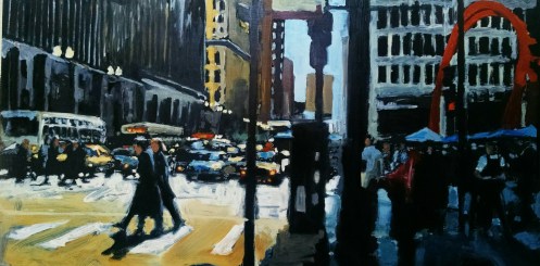 Robert Reeves, Untitled Chicago #12, Oil on panel, 24" x 48", 2015