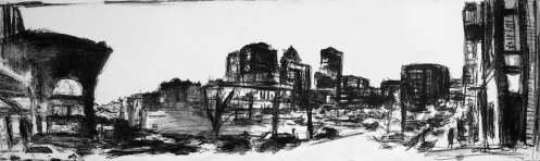 robert-reeves-court-and-4th-litho-crayon-on-paper-12x40-2015